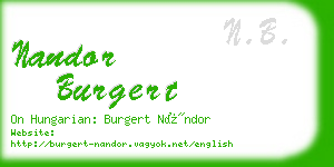 nandor burgert business card